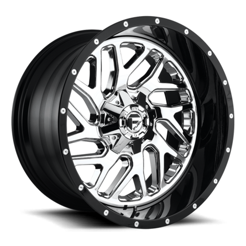 Aluminum Wheels 20X10 Triton D211 6 On 135/6 On 139.7 Chrome/Gloss Black Lip 106.1 Bore -19 Offset Mesh Spoke Fuel Off Road Wheels