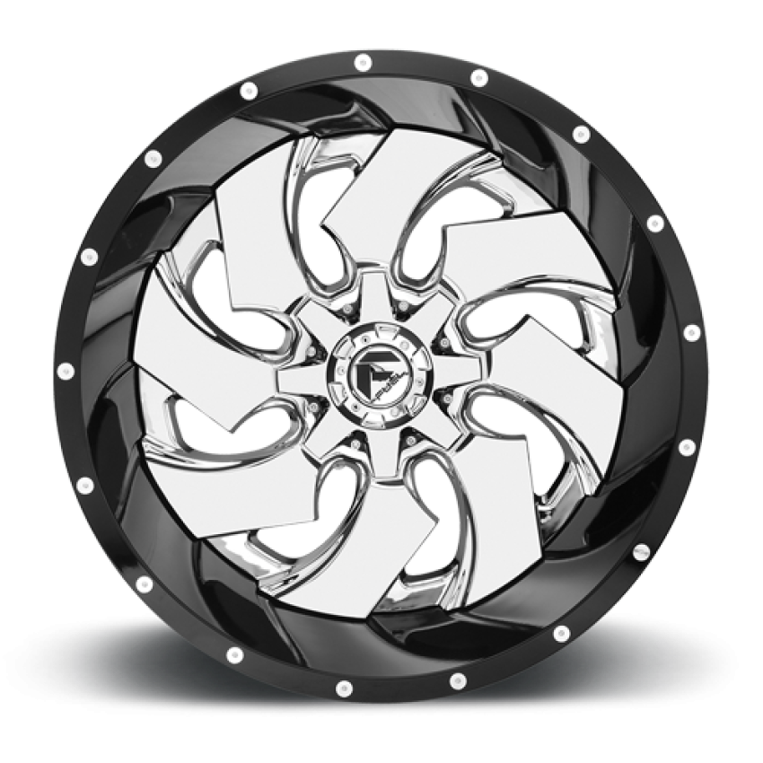 Aluminum Wheels 20X10 Cleaver D240 8 On 165.1 Chrome/Gloss Black Lip 125.1 Bore -19 Offset 8 Spoke Fuel Off Road Wheels