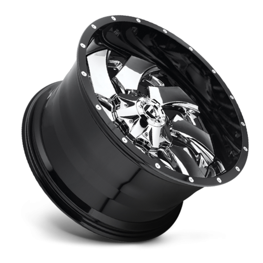 Aluminum Wheels 20X9 Cleaver D240 8 On 170 Chrome/Gloss Black Lip 125.1 Bore 20 Offset 8 Spoke Fuel Off Road Wheels