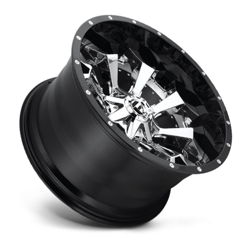 Aluminum Wheels 20X10 Assault D246 8 On 180 Chrome/Gloss Black Lip 124.2 Bore -18 Offset 8 Spoke Fuel Off Road Wheels