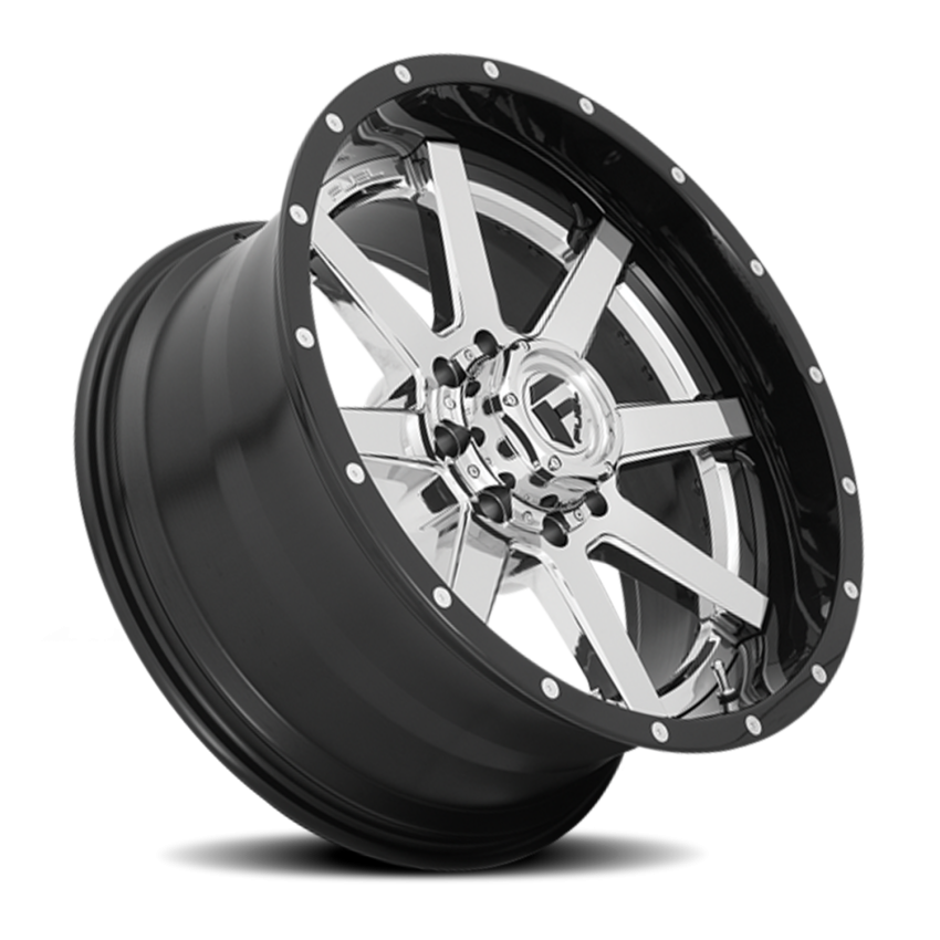 Aluminum Wheels 20X10 Maverick D260 6 On 135/6 On 139.7 Chrome/Gloss Black Lip 106.1 Bore -19 Offset Fuel Off Road Wheels