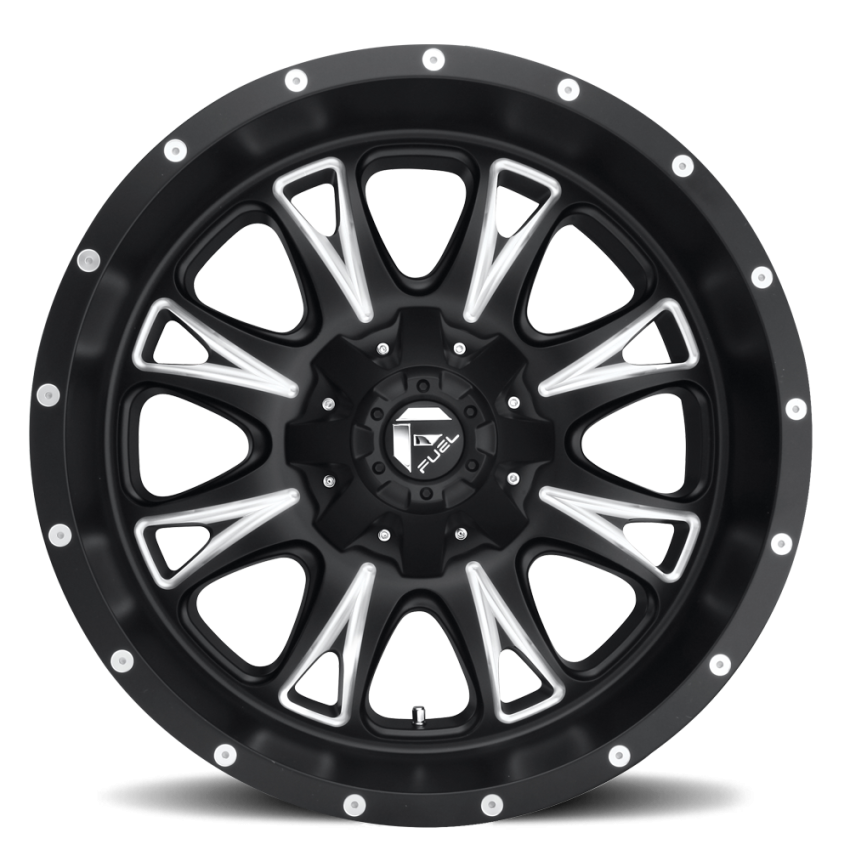 Aluminum Wheels 20X10 Throttle D513 8 On 165.1 Black Milled 125.2 Bore -12 Offset Fuel Off Road Wheels