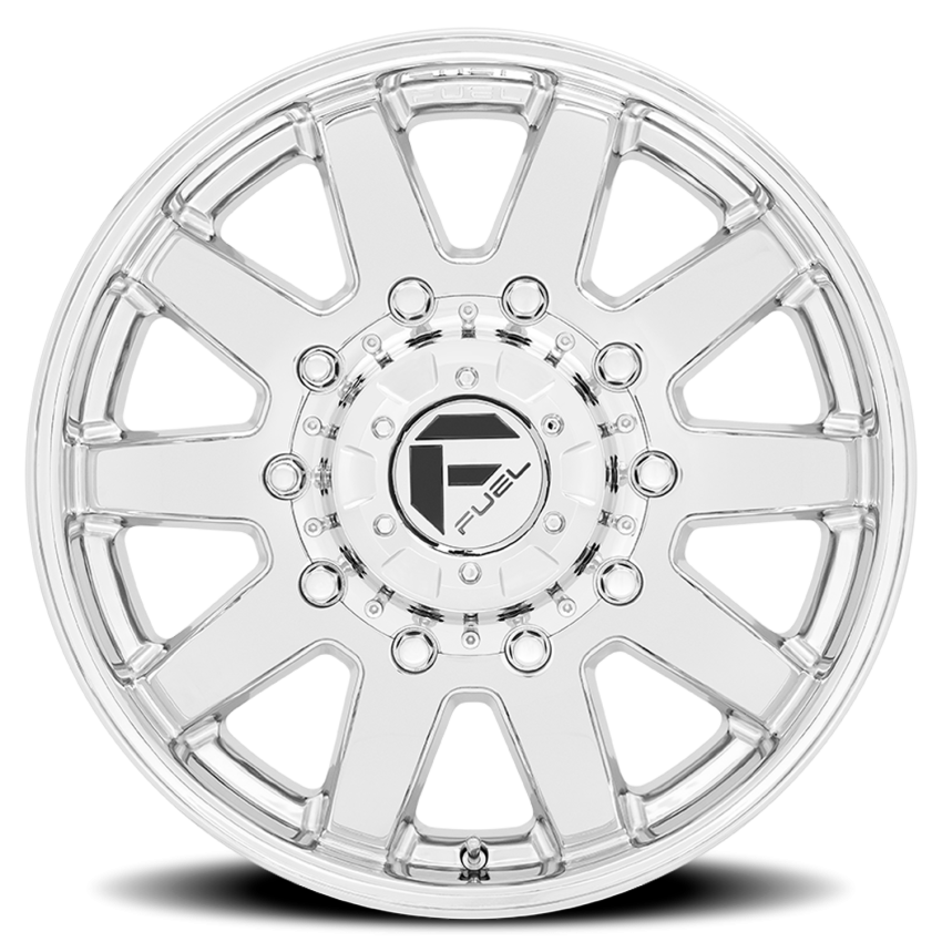Dually Wheels 20X8.25 Maverick Dually D536 10 On 225 Chrome 170.1 Bore 105 Offset 7 Spoke Front Dually Fuel Off Road Wheels