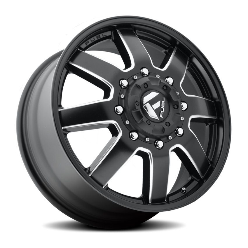 Dually Wheels 22X8.3 Maverick Dually D538 8 On 165.1 Black Milled 121.5 Bore 105 Offset 7 Spoke Front Dually Fuel Off Road Wheels