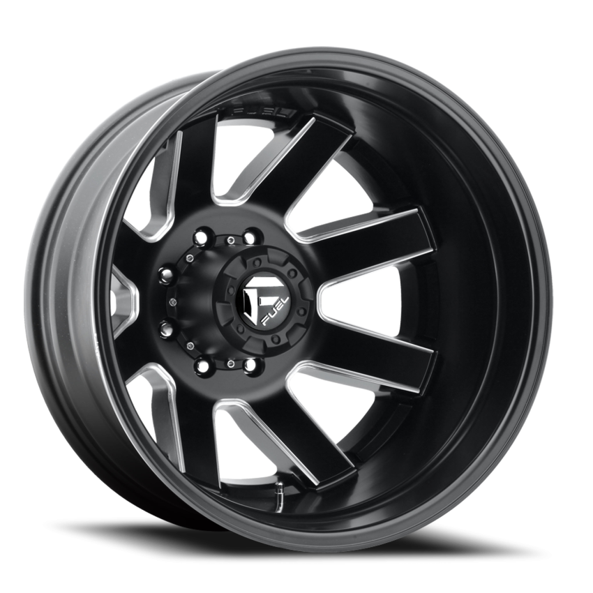 Dually Wheels 22X8.3 Maverick Dually D538 8 On 165.1 Black Milled 121.5 Bore -239 Offset 7 Spoke Outer Dually Fuel Off Road Wheels