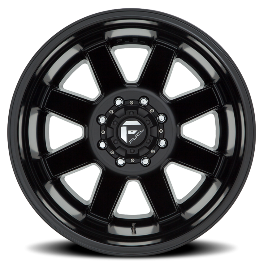 Dually Wheels 22X8.3 Maverick Dually D538 8 On 165.1 Black Milled 121.5 Bore -239 Offset 7 Spoke Outer Dually Fuel Off Road Wheels