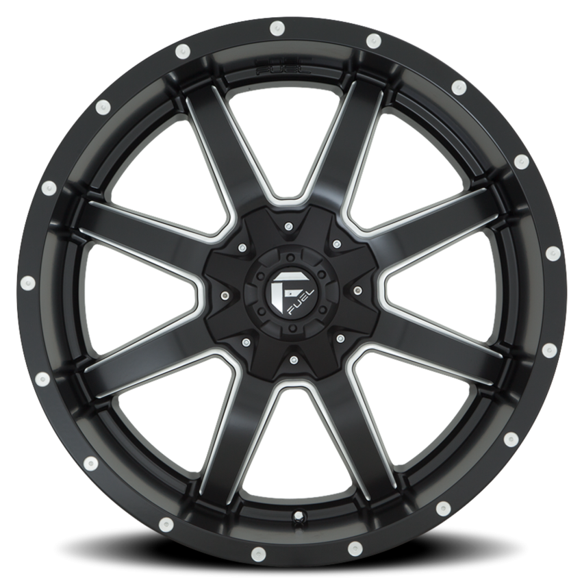 Aluminum Wheels 24X12 Maverick D538 8 On 170 Black Milled 125.1 Bore -44 Offset Fuel Off Road Wheels