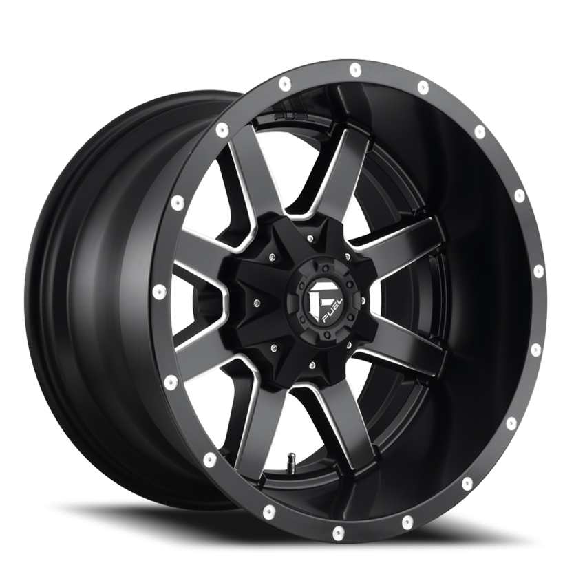 Aluminum Wheels 24X14 Maverick D538 8 On 165.1 Black Milled 125.2 Bore -75 Offset Fuel Off Road Wheels