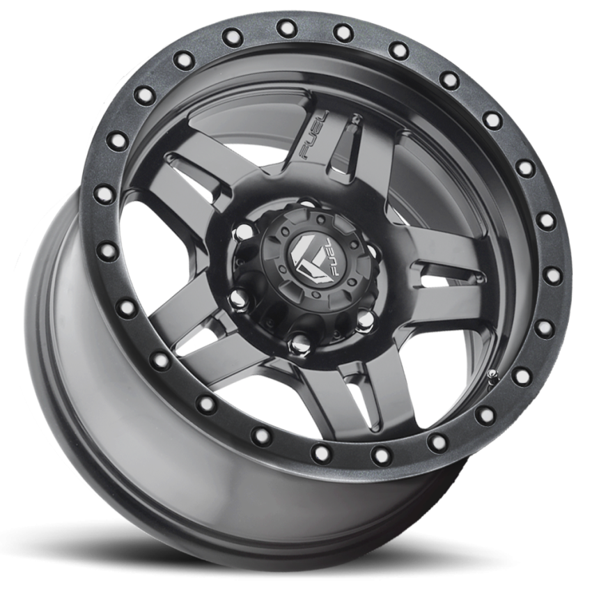 Aluminum Wheels 17X8.5 Anza D558 5 On 139.7 Matte Gunmetal Gray 78.1 Bore -6 Offset 5 Spoke Fuel Off Road Wheels