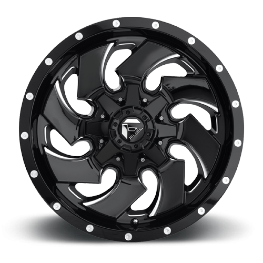 Aluminum Wheels 20X12 Cleaver D574 8 On 170 Gloss Black Milled 125.1 Bore -44 Offset 8 Spoke Fuel Off Road Wheels