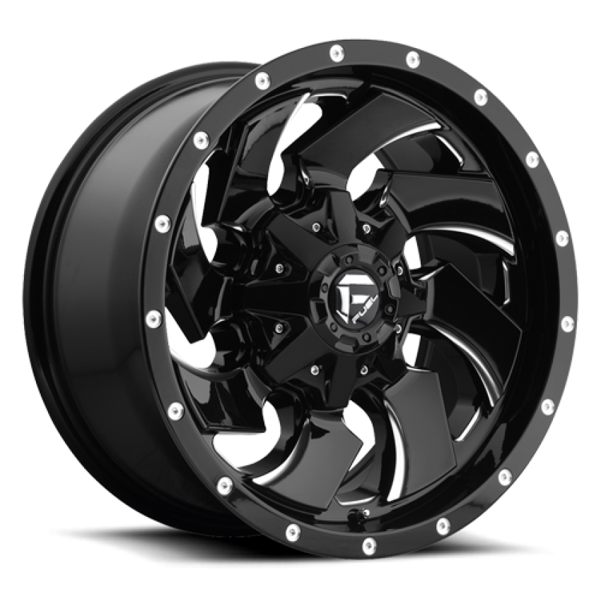 Aluminum Wheels 22X12 Cleaver D574 8 On 170 Gloss Black Milled 125.1 Bore -44 Offset 8 Spoke Fuel Off Road Wheels