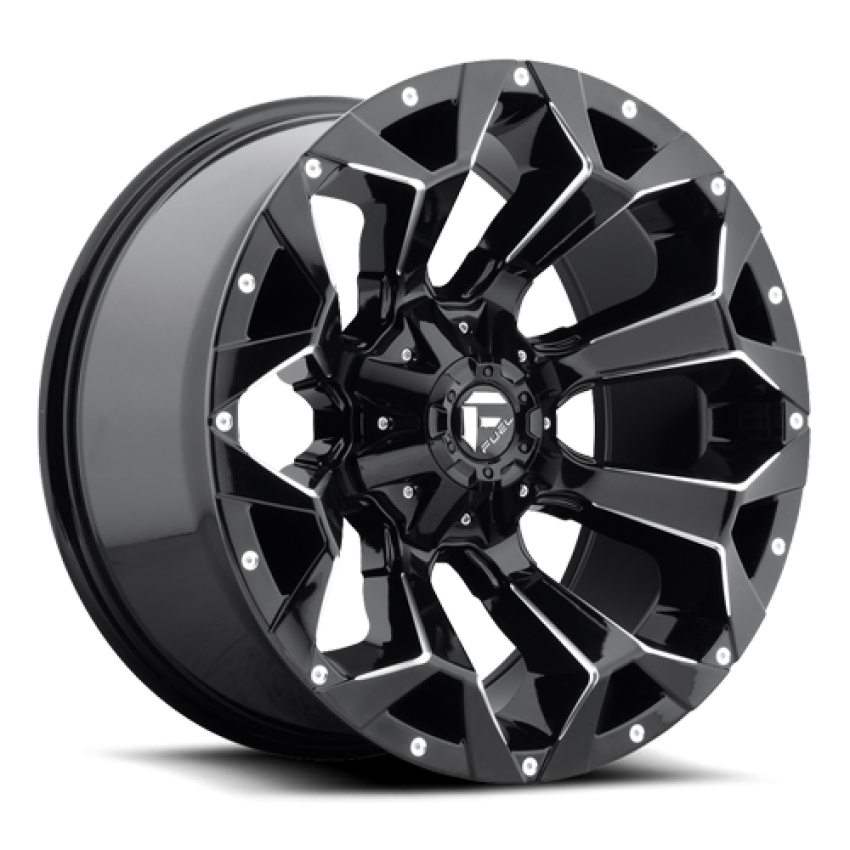Aluminum Wheels 20X9 Assault D576 5 On 139.7/5 On 150 Gloss Black/Milled 110.3 Bore 20 Offset 8 Spoke Fuel Off Road Wheels