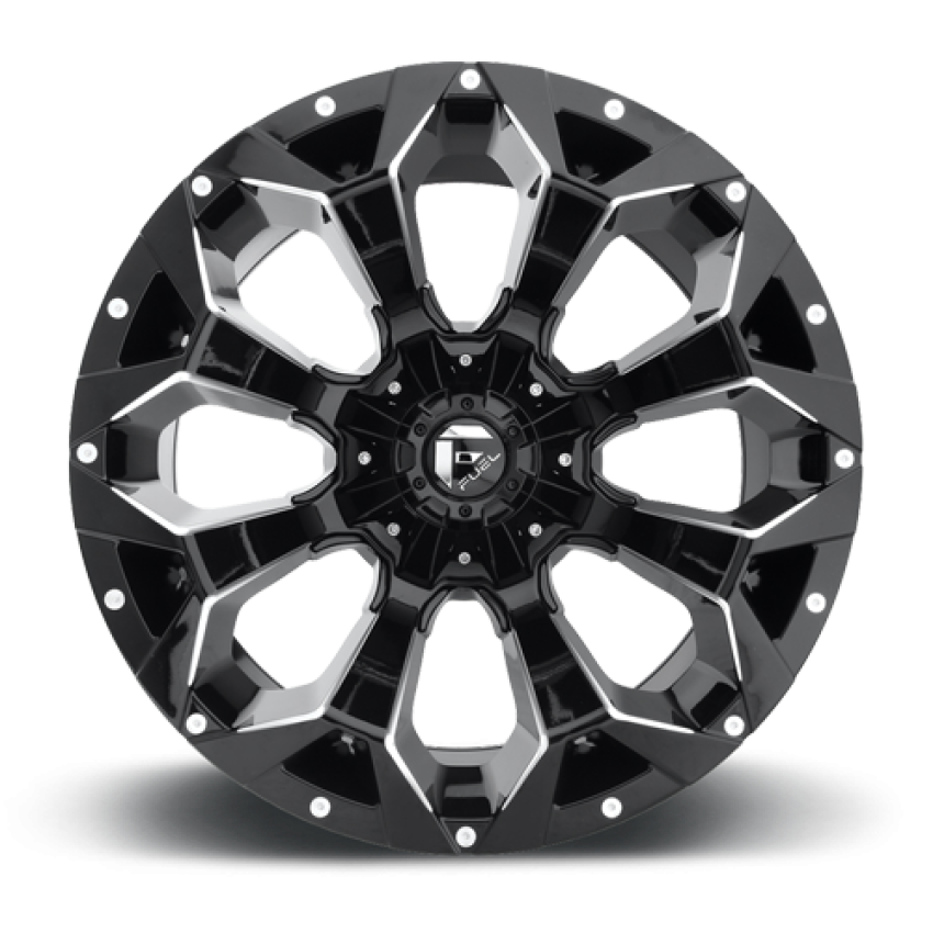 Aluminum Wheels 20X9 Assault D576 5 On 139.7/5 On 150 Gloss Black/Milled 110.3 Bore 20 Offset 8 Spoke Fuel Off Road Wheels