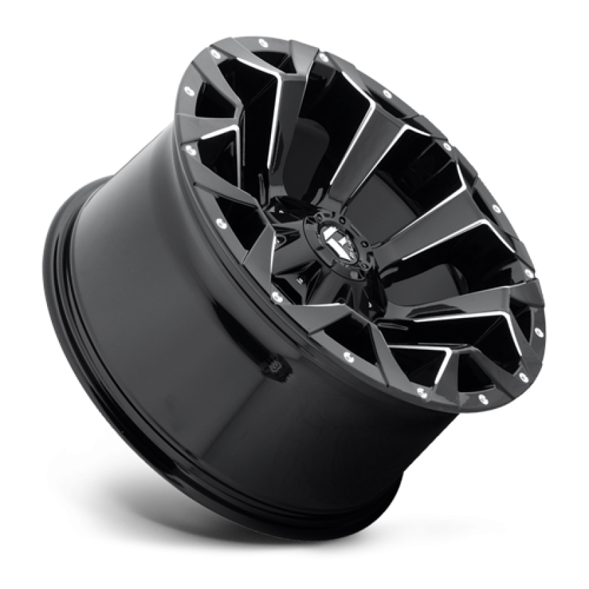 Aluminum Wheels 20X9 Assault D576 5 On 139.7/5 On 150 Gloss Black/Milled 110.1 Bore 20 Offset 8 Spoke Fuel Off Road Wheels