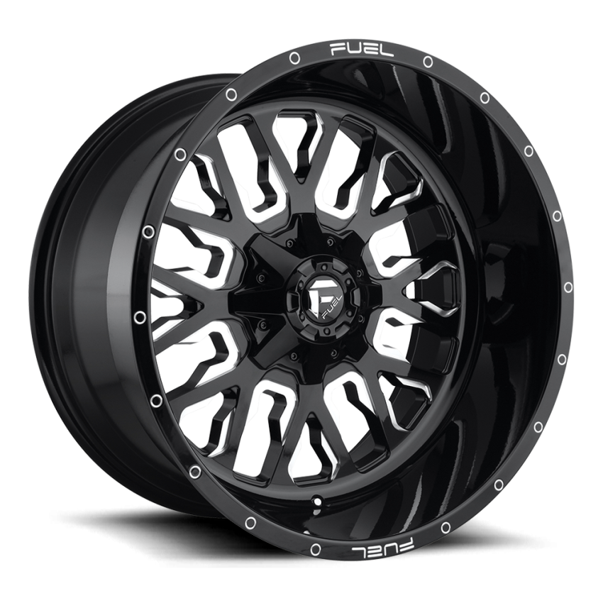 Aluminum Wheels 22X10 Stroke D611 6 On 135/6 On 139.7 Gloss Black Milled 106.1 Bore -19 Offset Fuel Off Road Wheels