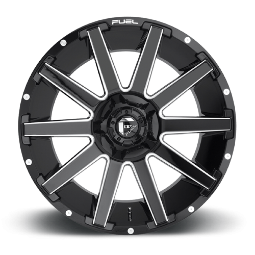 Aluminum Wheels 22X12 Contra D615 8 On 170 Gloss Black Milled 125.1 Bore -44 Offset Multi Spoke Fuel Off Road Wheels