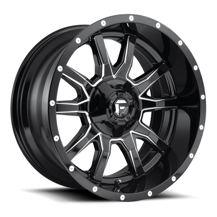 Aluminum Wheels 20X10 Vandal D627 5 On 114.3/5 On 127 Gloss Black/Milled 78.1 Bore -18 Offset 3.4 Lip Fuel Off Road Wheels