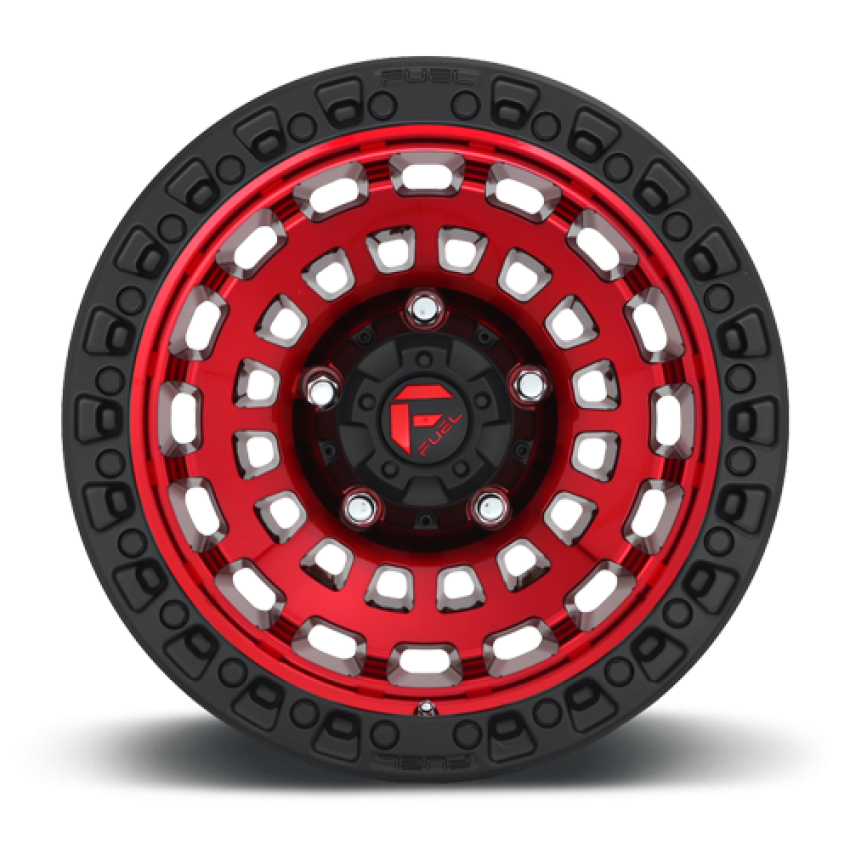 Aluminum Wheels 18X9 Zephyr D632 6 On 139.7 Candy Red W/Matte Black Ring 106.1 Bore 1 Offset Fuel Off Road Wheels