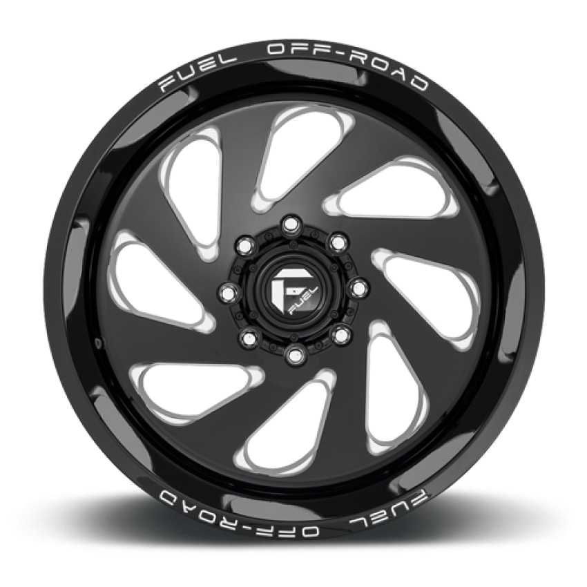 Aluminum Wheels 22X12 Vortex D637 8 On 165.1 Gloss Black Milled 125.1 Bore -44 Offset Fuel Off Road Wheels