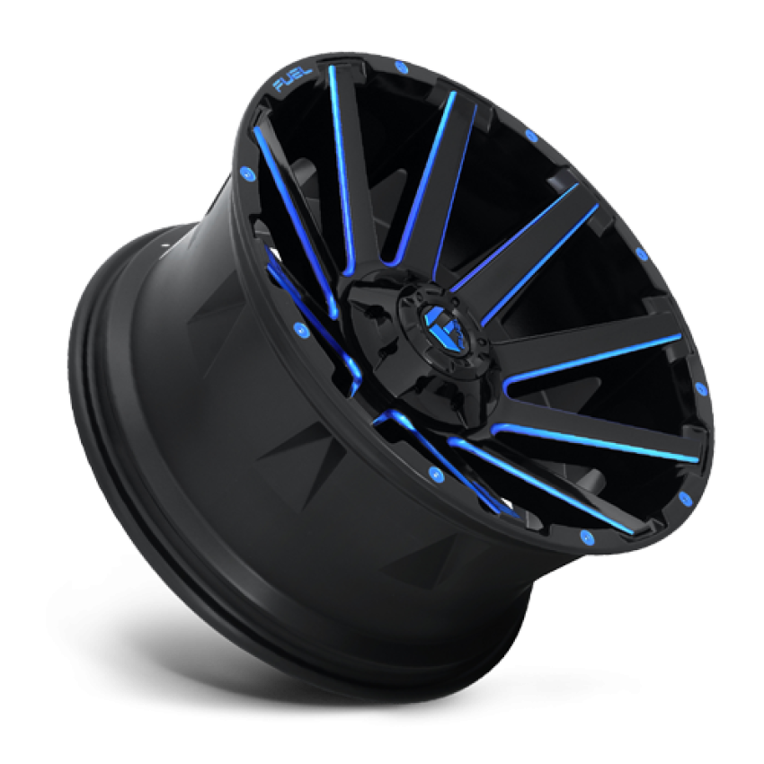 Aluminum Wheels 24X14 Contra D644 8 On 180 Gloss Blue Milled 124.3 Bore -75 Offset Multi Spoke Fuel Off Road Wheels