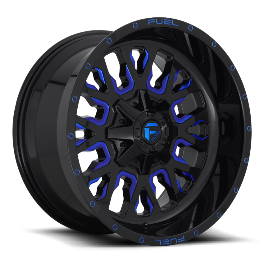 Aluminum Wheels 20X10 Stroke D645 8 On 165.1 Gloss Blue Milled 125.2 Bore -18 Offset Fuel Off Road Wheels