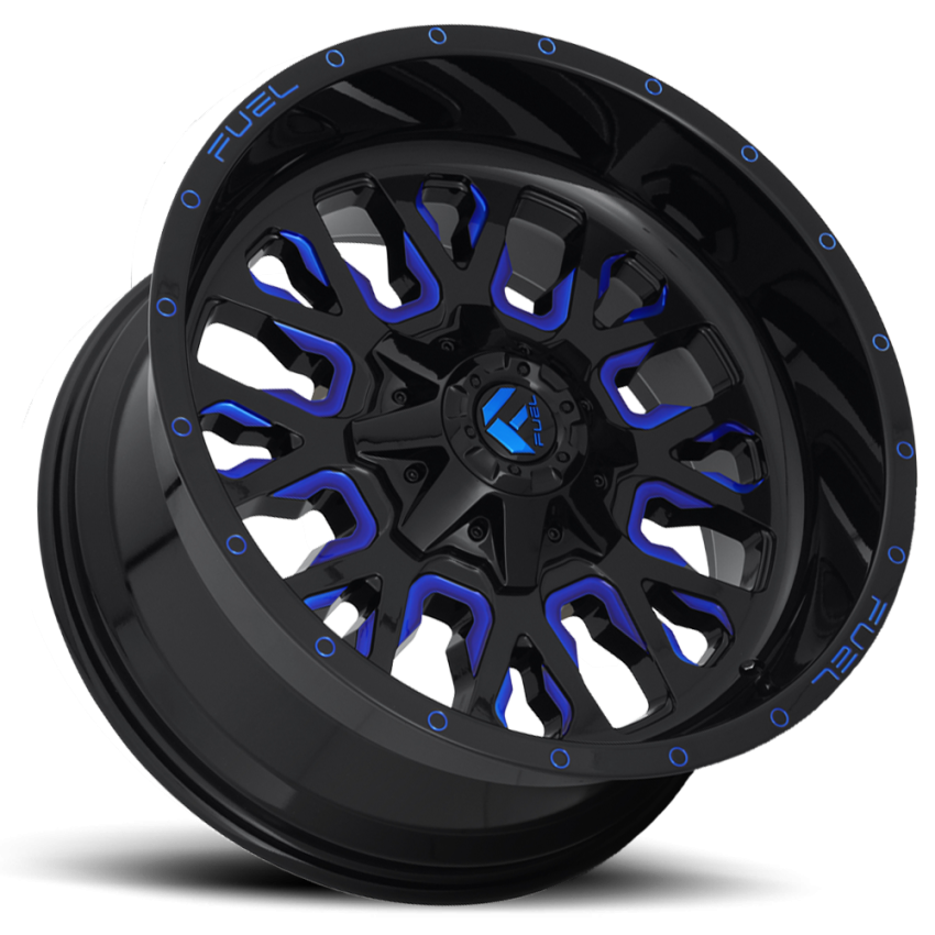 Aluminum Wheels 20X10 Stroke D645 6 On 135/6 On 139.7 Gloss Blue Milled 106.1 Bore -19 Offset Fuel Off Road Wheels