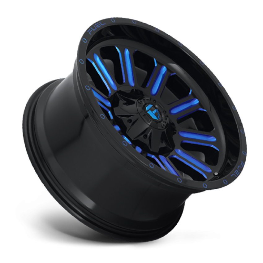 Aluminum Wheels 20X10 Hardline D646 6 On 135/6 On 139.7 Gloss Black/Candy Blue 106.1 Bore -19 Offset Fuel Off Road Wheels