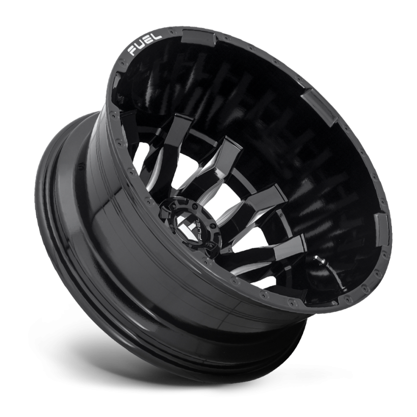 Dually Wheels 20X8.25 Blitz Dually D673 8 On 165.1 Gloss Black Milled 121.5 Bore -265 Offset Multi Spoke Outer Dually Fuel Off Road Wheels