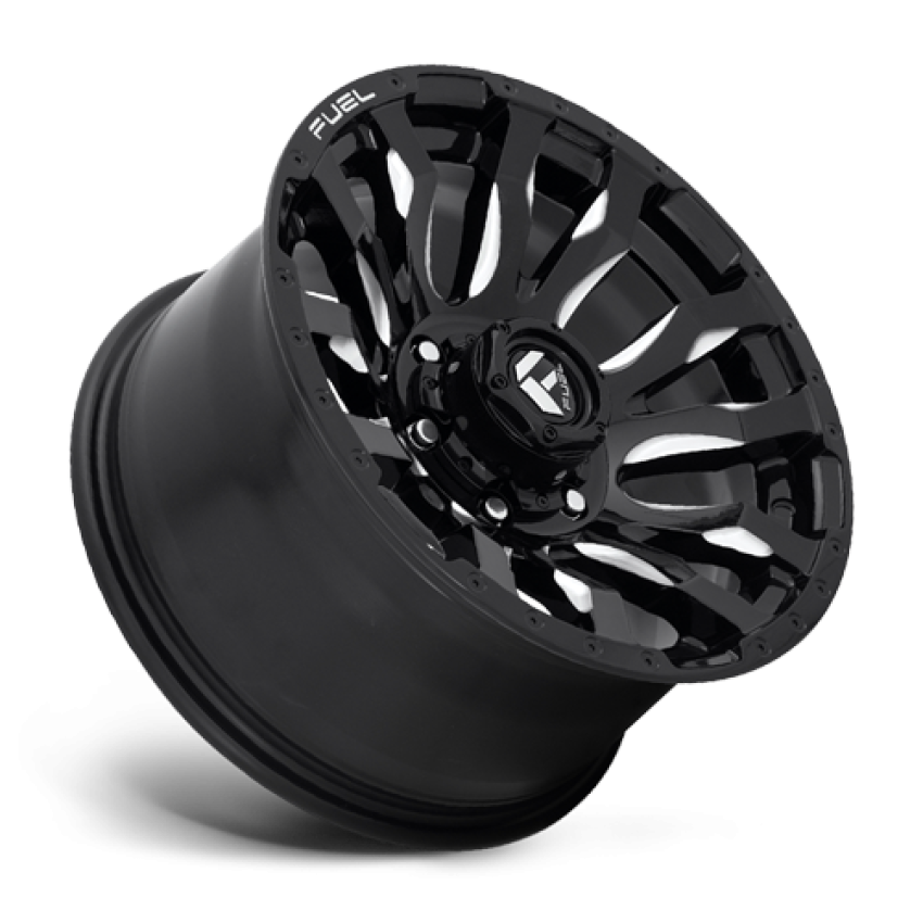 Aluminum Wheels 20X9 Blitz D673 6 On 139.7 Gloss Black Milled 106.1 Bore 20 Offset Multi Spoke 37 Lbs Fuel Off Road Wheels