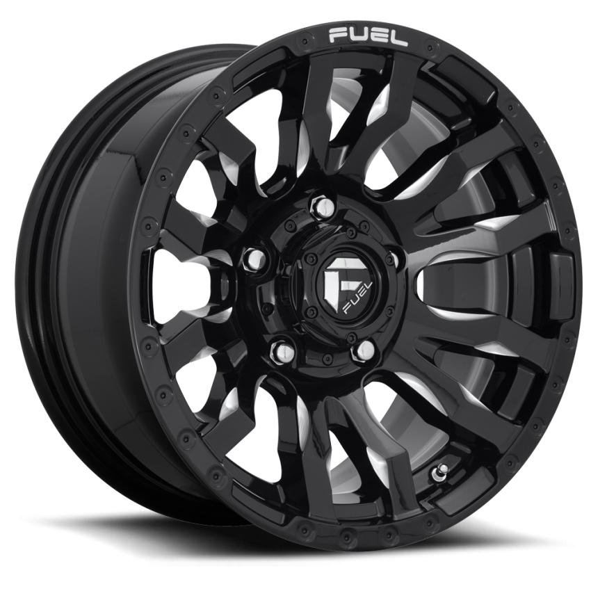 Aluminum Wheels 20X9 Blitz D673 5 On 139.7 Gloss Black Milled 78.1 Bore 1 Offset Multi Spoke 0 Lip Fuel Off Road Wheels