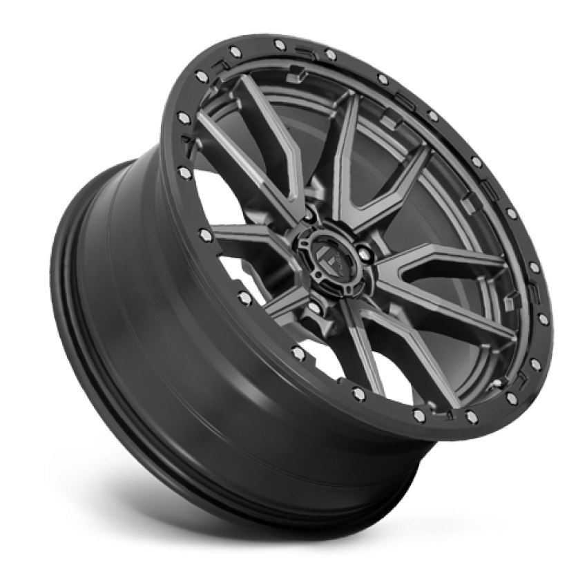 Aluminum Wheels 20X10 Rebel D680 5 On 139.7 Matte Gunmetal Gray Black Bead Ring 78.1 Bore -18 Offset Fuel Off Road Wheels