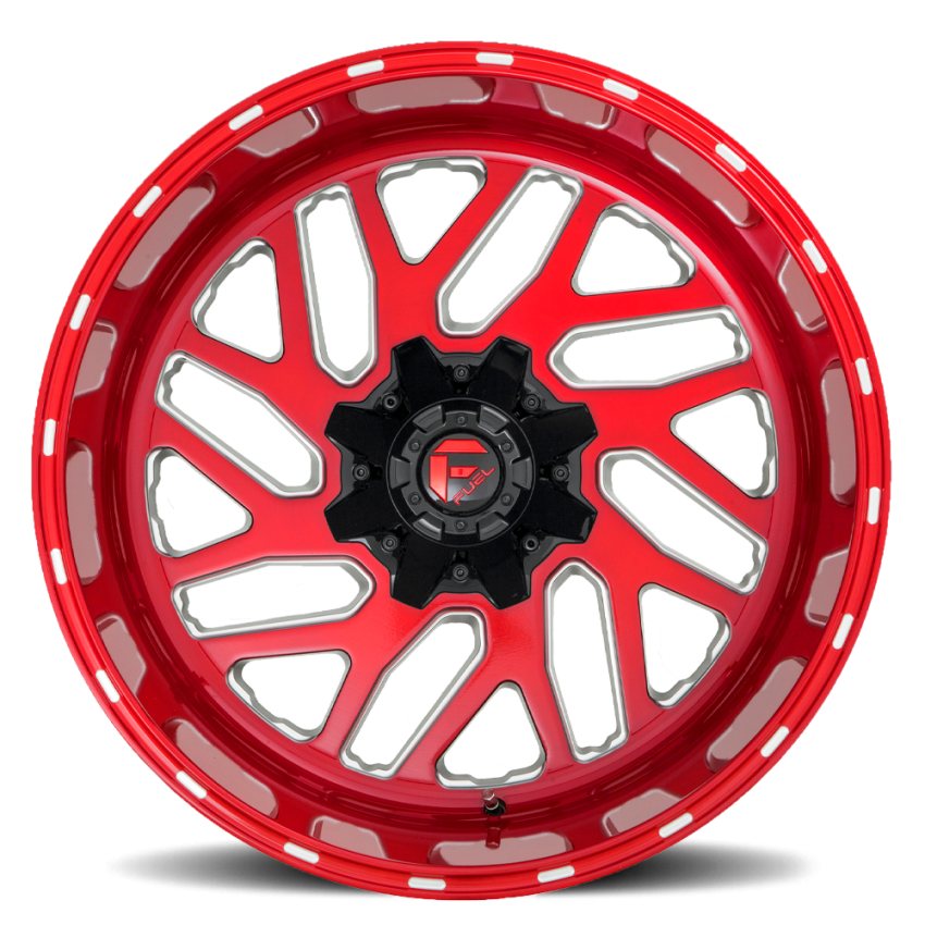 Aluminum Wheels 22X12 Triton D691 8 On 170 Candy Red Milled 125.1 Bore -43 Offset Mesh Spoke Fuel Off Road Wheels
