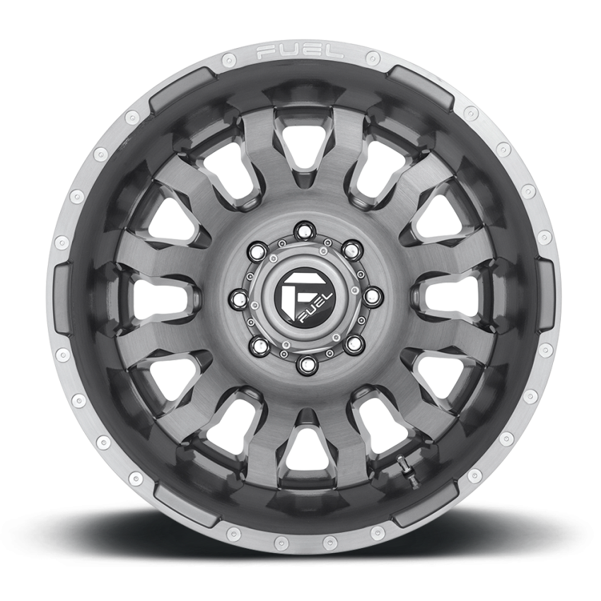 Dually Wheels 20X8.25 Blitz Dually D693 8 On 210 Brushed Gunmetal Gray Tinted Clear 154.3 Bore -221 Offset Multi Spoke Outer Dually Fuel Off Road Wheels