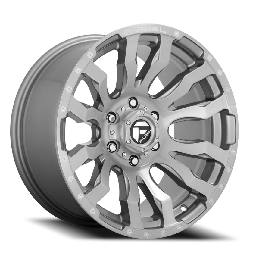 Aluminum Wheels 20X9 Blitz D693 6 On 135 Brushed Gunmetal Gray Tinted Clear 87.1 Bore 20 Offset Multi Spoke Fuel Off Road Wheels