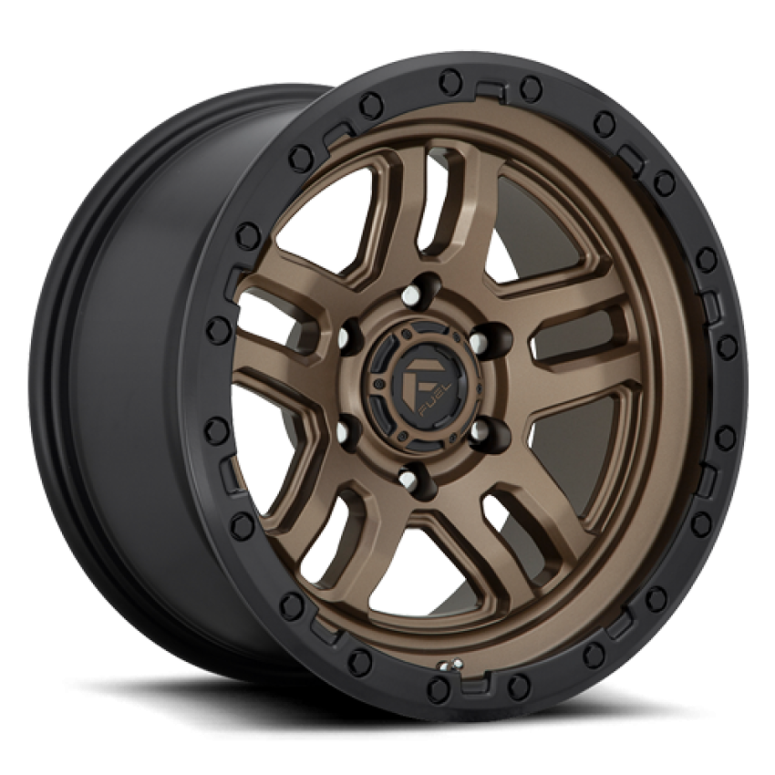 Aluminum Wheels 18X9 AMMO D702 6 On 139.7 Matte Bronze W/Black Bead Ring 106.1 Bore -12 Offset 5 Spoke Fuel Off Road Wheels
