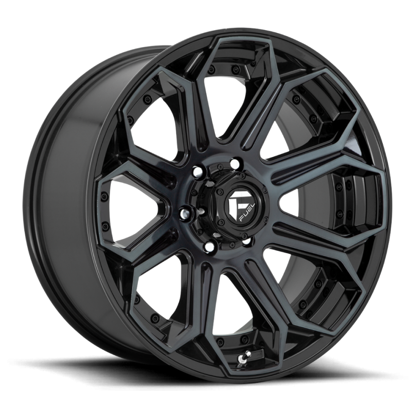 Aluminum Wheels 18X9 Siege D704 6 On 135 Gloss Black Machined Double Dark Tint 87.1 Bore -12 Offset Fuel Off Road Wheels