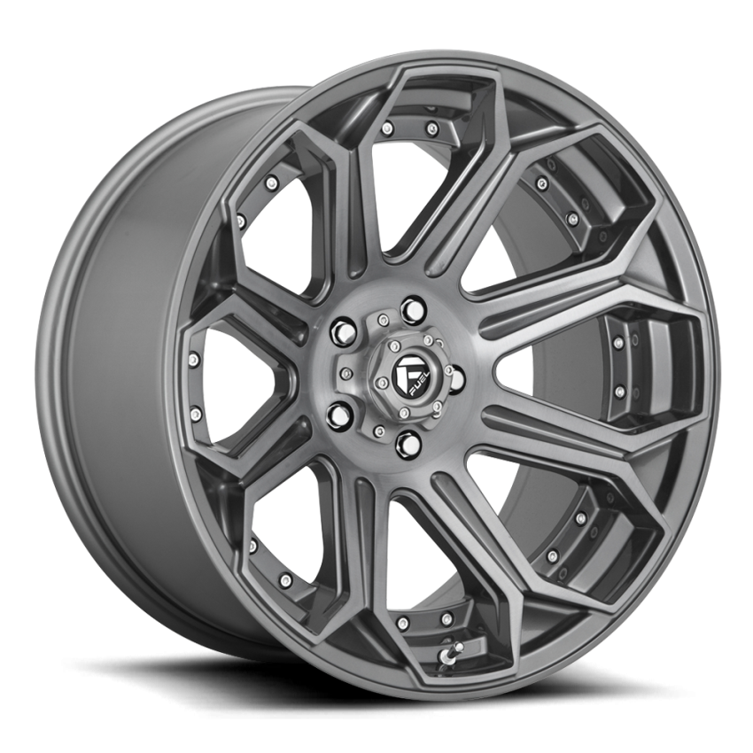 Aluminum Wheels 20X9 Siege D705 5 On 150 Brushed Gunmetal Gray Tinted Clear 110.2 Bore 20 Offset Fuel Off Road Wheels