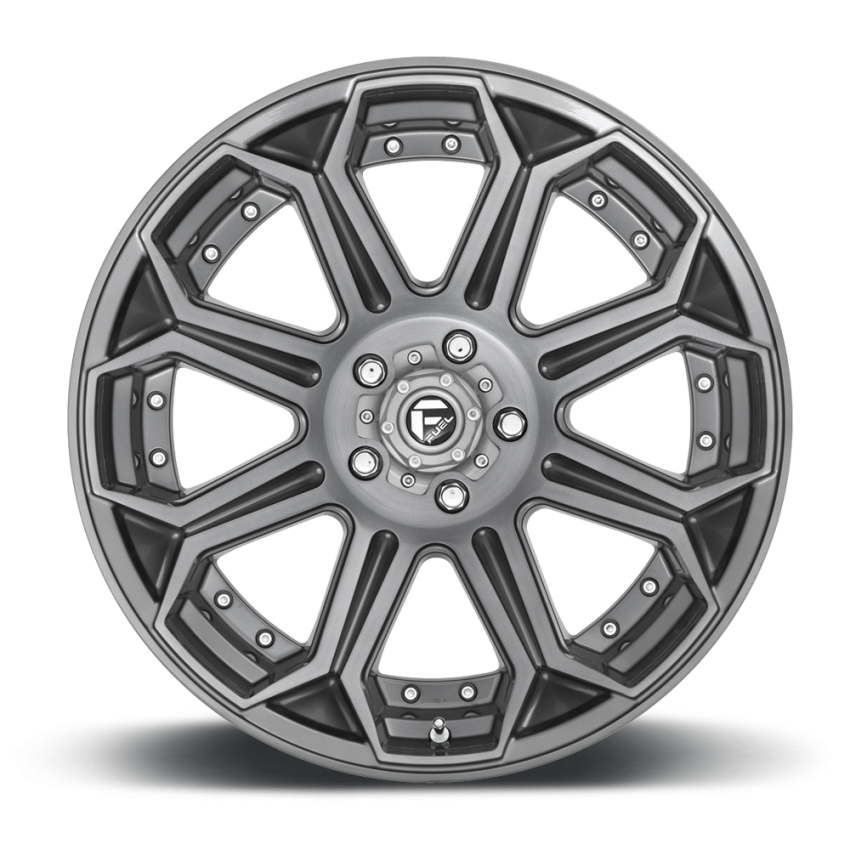 Aluminum Wheels 20X9 Siege D705 5 On 150 Brushed Gunmetal Gray Tinted Clear 110.2 Bore 20 Offset Fuel Off Road Wheels