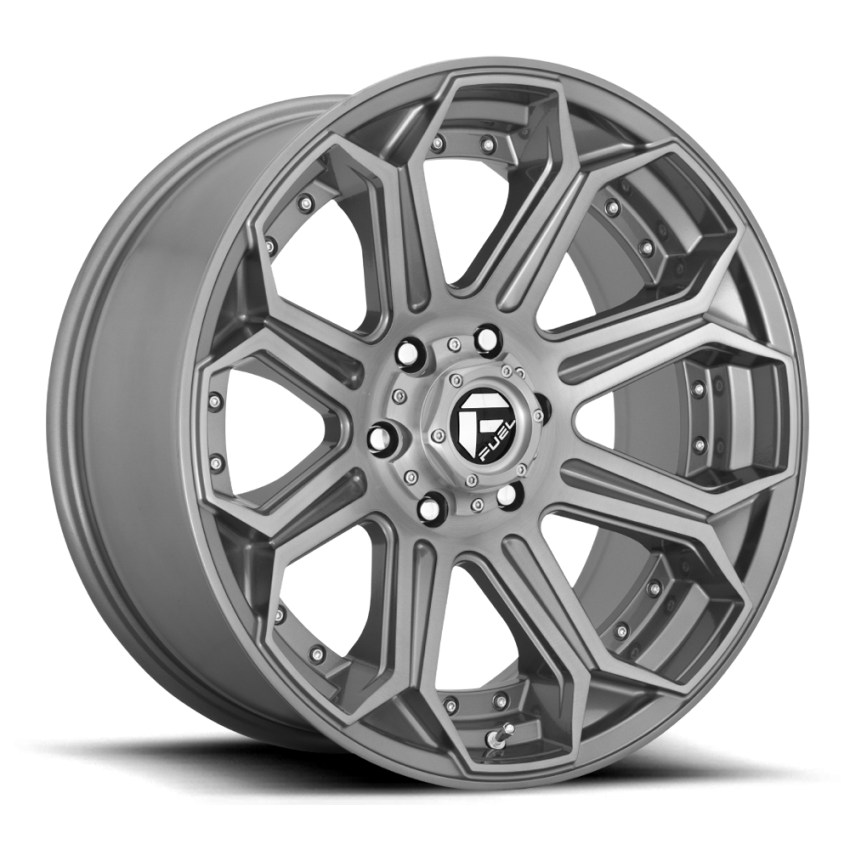 Aluminum Wheels 20X9 Siege D705 6 On 139.7 Brushed Gunmetal Gray Tinted Clear 106.1 Bore 20 Offset Fuel Off Road Wheels