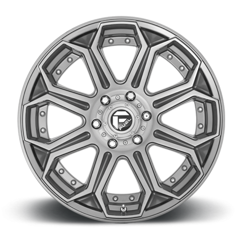 Aluminum Wheels 26X14 Siege D705 6 On 139.7 Brushed Gunmetal Gray Tinted Clear 106.1 Bore -75 Offset Fuel Off Road Wheels