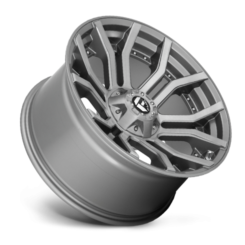Aluminum Wheels 20X10 Rage Platinum D713 8 On 165.1 Brushed Gunmetal Gray Tinted Clear 125.1 Bore -18 Offset Fuel Off Road Wheels