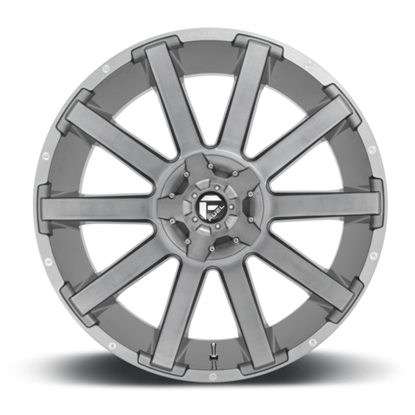 Aluminum Wheels 20X10 Contra Platinum D714 8 On 170 Brush Gunmetal Gray/Clear Tint 125.1 Bore -18 Offset Multi Spoke Fuel Off Road Wheels
