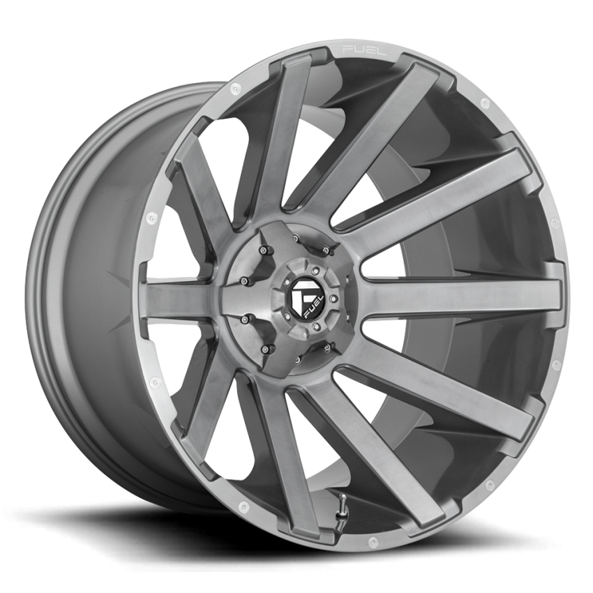Aluminum Wheels 20X10 Contra Platinum D714 6 On 135/6 On 139.7 Brush Gunmetal Gray/Clear Tint 106.1 Bore -19 Offset Multi Spoke Fuel Off Road Wheels