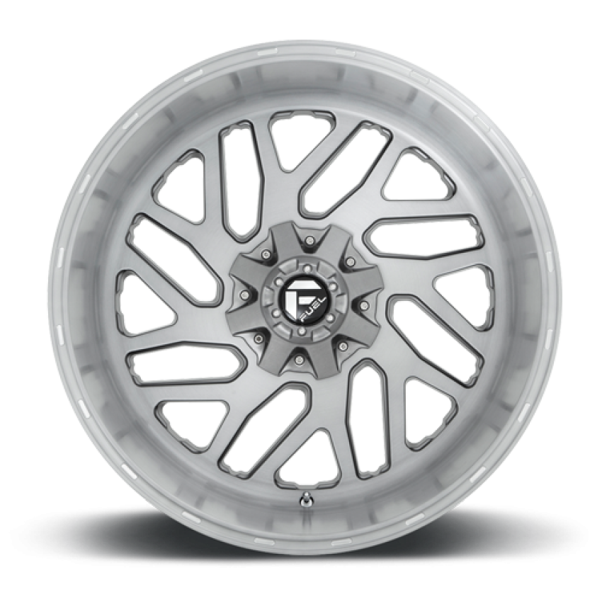 Aluminum Wheels 26X12 Triton Platinum D715 8 On 180 Brush Gunmetal Gray/Clear Tint 124.2 Bore -44 Offset Mesh Spoke Fuel Off Road Wheels