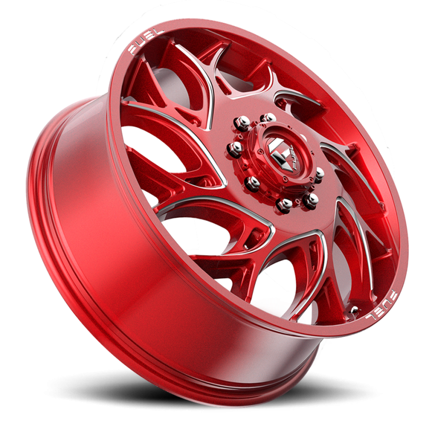 Dually Wheels 20X8.25 Runner Dually D742 8 On 165.1 Candy Red Milled 121.6 Bore 105 Offset 8 Spoke Front Dually Fuel Off Road Wheels