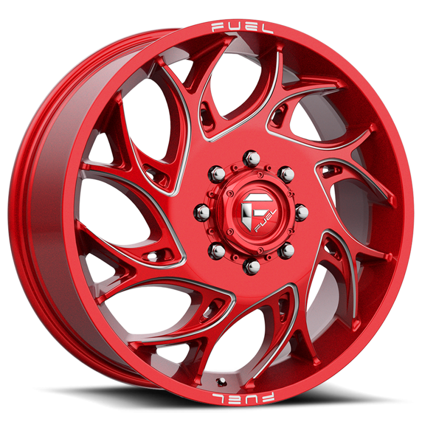 Dually Wheels 20X8.25 Runner Dually D742 8 On 210 Candy Red Milled 154.3 Bore 105 Offset 8 Spoke Front Dually Fuel Off Road Wheels