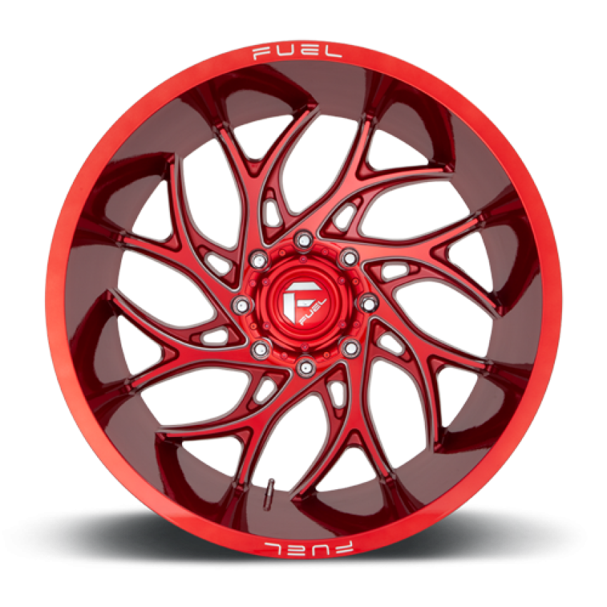 Aluminum Wheels 24X12 Runner D742 8 On 180 Candy Red Milled 124.3 Bore -44 Offset Fuel Off Road Wheels