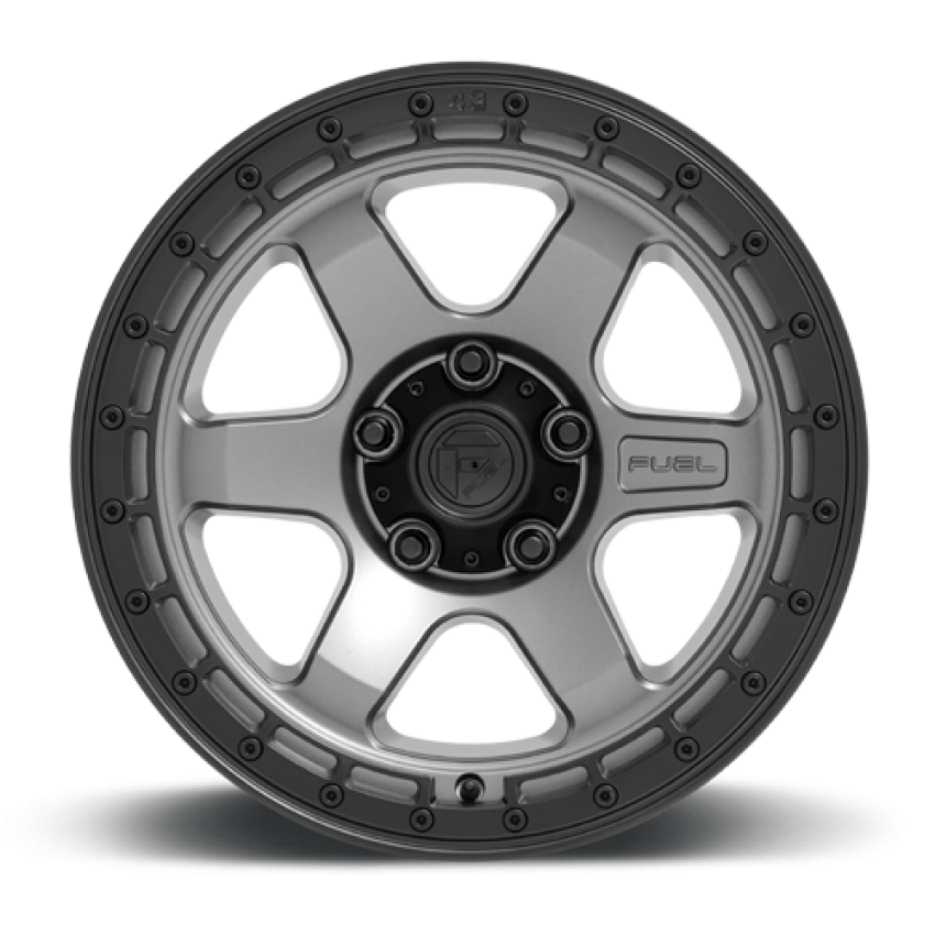 Aluminum Wheels 18X9 Block D752 5 On 127 Gunmetal Gray/Black Ring 71.5 Bore -12 Offset 6 Spoke Fuel Off Road Wheels