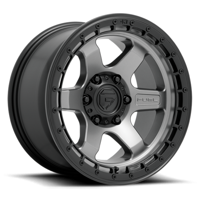 Aluminum Wheels 18X9 Block D752 6 On 139.7 Gunmetal Gray/Black Ring 106.1 Bore 20 Offset 6 Spoke Fuel Off Road Wheels