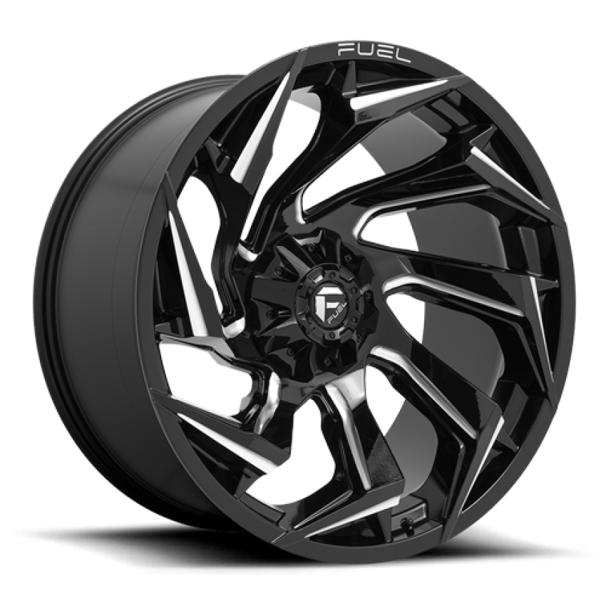 Aluminum Wheels 20X9 Reaction D753 5 On 139.7/5 On 150 Gloss Black/Milled 110.2 Bore 1 Offset Fuel Off Road Wheels